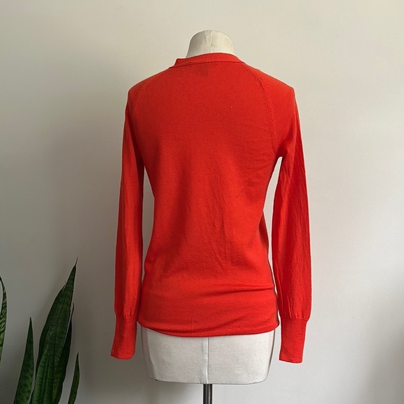 J. Crew Orange TAILORED 100% Merino Wool KNIT CARDIGAN Sweater Sz XS - Picture 5 of 5